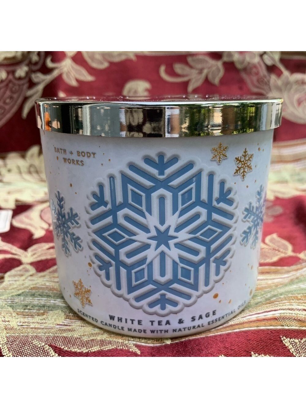 Bath & Body Works White Tea & Sage 3 Wick Candle (2022)